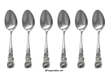6 x Teelöffel "Rosendekor" ca.10,5 cm Edelstahl im Set