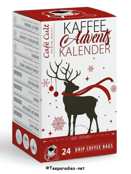 Kaffee-Adventskalender „Winter-Hirsch“ mit 24 Drip Coffee Bags 240 g.