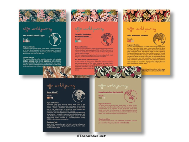 Preview: Kaffee-Geschenkbox „Coffee World Journey – eine Reise durch die Kaffeewelt “ 5 Tüten à 70 g