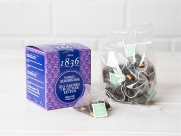 1836 Schwarz-/ Grünteemischung aromatisiert, Des Kaisers 7 Kostbarkeiten, Pfirisch-Note - since 1836 – 45 g.