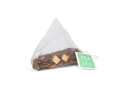 Preview: 1836: Rotbuschteemischung Karamell Karamell-Note aromatisiert 50 Pyramidenbeutel im Sachet à 4 g