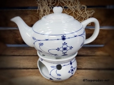 Indisch Blau Teekanne 0,75 l mit Stövchen