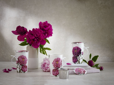 Preview: teamug „Peonia“ New Bone China-Kräuterteetasse 2 Becher