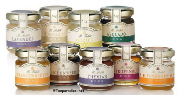 Honigsortiment 9-fach sortiert, Set à 9 Gläser à 50 Gramm = 450 g.
