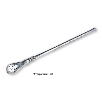 Bombilla gerade Form (Messing versilbert)