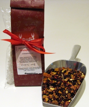 Bratapfel Tee® 100 g. mit 1 weißem Kandisstick