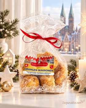 Schnoorkonditorei: „Orangenmakronen“ 100 g.