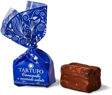 Teepräsent: „Tartufo Gesalzenes Karamell & Haselnuss – Trüffelpralinen 100 g. (7 Stück)“