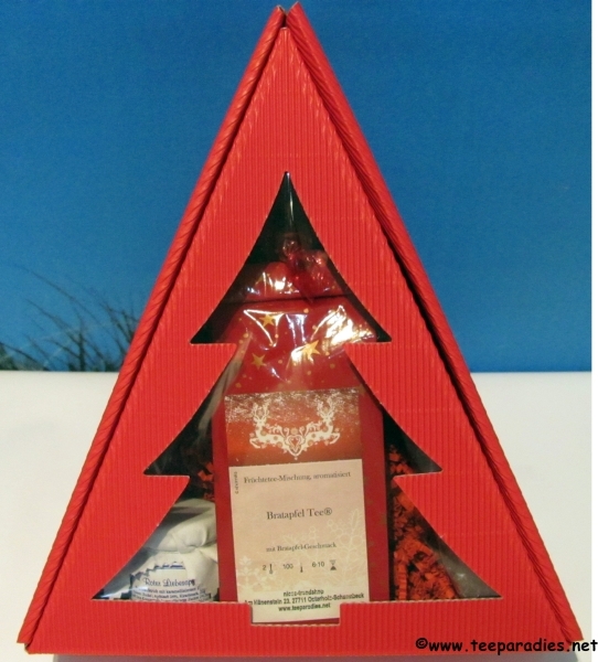 Roter Tannenbaum-Präsent „Bratapfel“