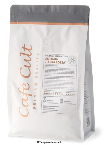 Café Cult: Kaffee Guatemala Antigua „Terra Rossa“ in 250 g Tüte, ganze Bohne