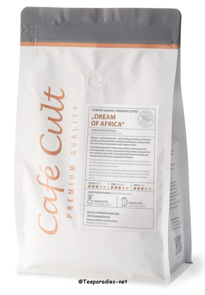 Café Cult: Kaffee Äthiopien Sidamo „Dream of Africa“ in 250 g Tüte, ganze Bohne