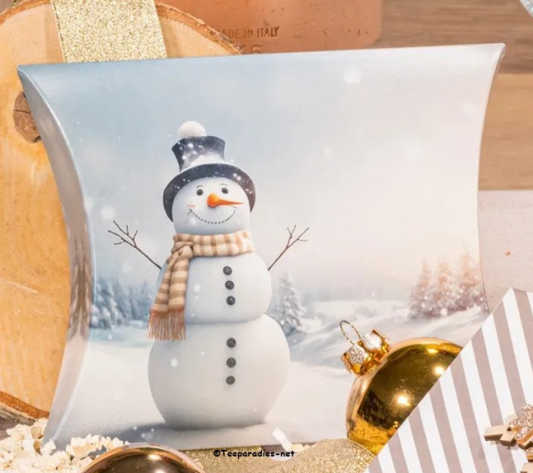 Pillowbox "Kissenschachtel Schneemann" Verpackungsidee