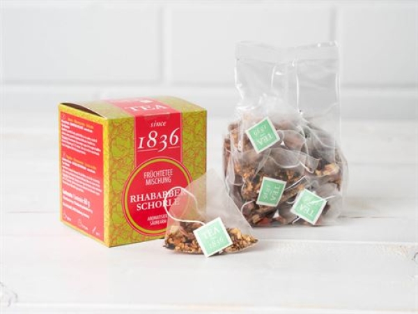1836 Früchteteemischung, aromatisiert, Rhabarberschorle, Rhabarber Note since 1836 – 60g.