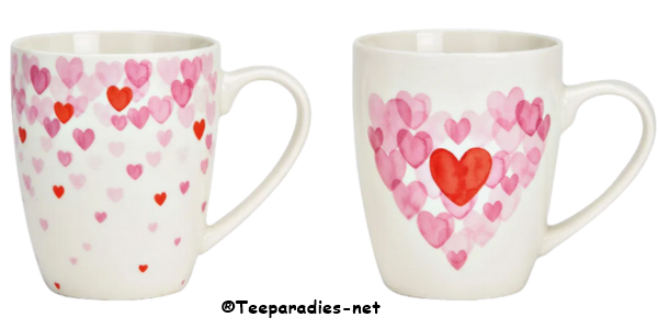 Porcelain mug 'Hearts' 360 ml, 2 assorted designs