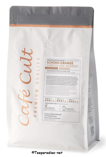 Café Cult: Kaffee „Schoko Orange“ in 250 g Tüte, ganze Bohne aromatisiert