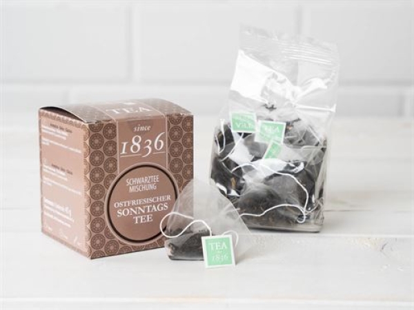 1836 Schwarzteemischung: Ostfriesischer Sonntagstee aromatisiert since 1836 – 45 g.