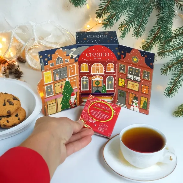 BIO: Das kleine „Bio Tee-Adventskalender-Weihnachtshaus“ 24er Mix