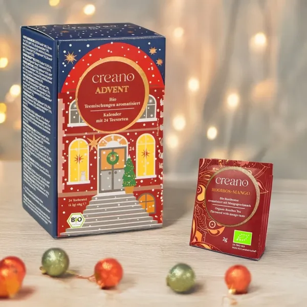 BIO: Das kleine „Bio Tee-Adventskalender-Weihnachtshaus“ 24er Mix