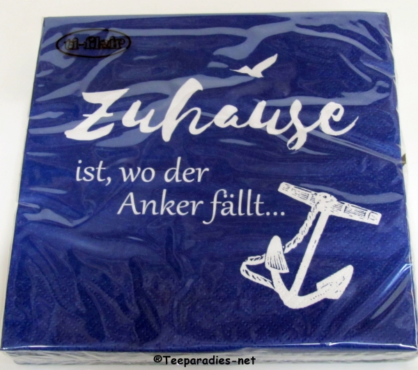20 Servietten: „Zuhause ist, wo der Anker fällt“