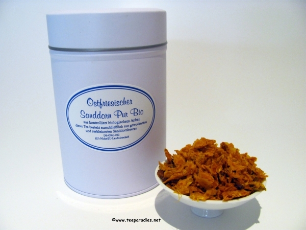 Sea Buckhorn Tee organic 100 g. in white tin
