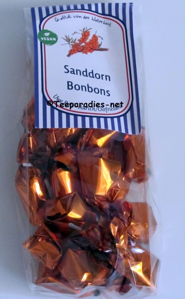 Sanddorn Bonbons orange gewickelt 100 g. – vegan