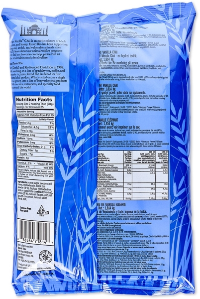 GASTRO: David Rio Chai Elephant Vanilla im „Nachfüllbeutel“ 1814 g. für Gastro