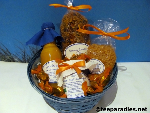 Sanddorn-Sahne Körbchen Teepräsent