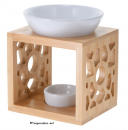 Fragrance burner 'Oriental' ceramic/bamboo 12 x 10 x 14 cm