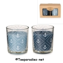 Kerzenset: „Anker“ im Glas 2er