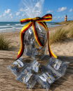 Fussballmitbringsel: 10 x plattkeks in Cellophantüte mit „Deutschland Schleifenband" 60 g.